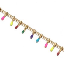 목걸이연장줄 Semitree-스테인레스 스틸 에나멜 리프 체인 목걸이 재료 부품 1 미터 DIY 쥬얼리 팔찌 액세서리 만들기, [01] gold color