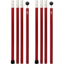 Soomloom 알루미늄 폴텐트 타프 설영용 A6061 외경 28mm 3절 4절 연결1개 2개입 분할식 푸시버튼식 조절간편 캠핑기어 147054, 레드-2개입