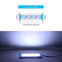 슈퍼 슬림 LED 수족관 조명 RGB 수생 식물 18-58cm 확장 가능한 방수 어항 90-260V 컬러, 18cm White