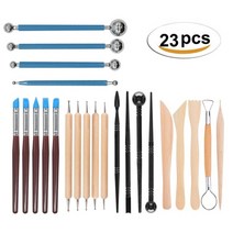도자기 물레 재료 전기물레 23 pcs 점토 조각 도구 세트 볼 스타일러스 엠보싱 앰프, 23개 도구
