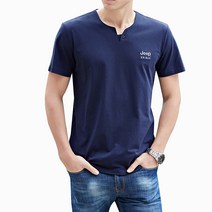 지프 스피릿 반팔티 남성 여름 티셔츠 순면 남자의 짧은 소매 캐주얼 V-넥 브이넥 티셔츠 느슨한 디자인 남성용 18569