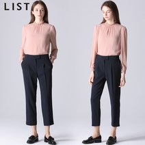 리스트 리스트 베이지클 솔리드 원턱 팬츠