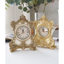 로렌 탁상 시계(골드/엔틱화이트)빈티지 소품 엔틱시계 인테리어 장식, 골드