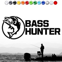 낚시로고스티커 FS019 BASS HUNTER 배쓰헌터 조구사마크 태클박스 자동차꾸미기, 1개, 흰색S