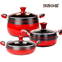 키친아트 신비 인덕션 경질 냄비세트 3종D(양24+전24+곰28), 단품