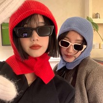 바라클라바 넥워머 후드넥워머 겨울 여성모자 단추 니트 패션 후드 목토시 모자 B타입