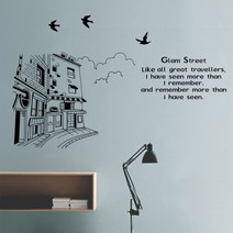 큐데코 셀프인테리어 포인트스티커, 거리에서-1 - 블랙