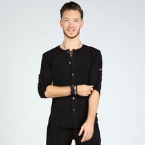 남자댄서복 라인댄스상의 라틴댄스복 남성 라틴 댄스 의류 스타일의 긴 소매 셔츠 볼룸 삼바