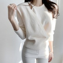 밀크소프트 트임 랩 니트