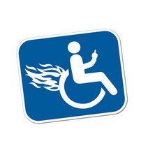 접이식 휠체어 초경량 재미 있은 비활성화 분노 휠체어 pvc 오토바이 자동차 스티커, 반사