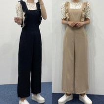 [엘샾] 여성 프릴 점프수트 여름 와이드 멜빵바지