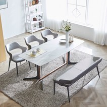리빙룸가구/제노바 포세린 세라믹 4인 6인용 식탁세트/아쿠아텍스 의자포함, 제노바-6인(일반의자6), 그레이