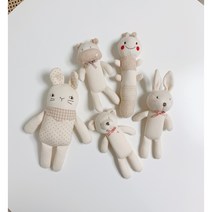 오가닉 강아지 장난감 순면 딸랑이 촉감놀이 애착인형 곰돌이애착인형 토끼 바스락 반려동물 구름이와캐롯, 곰돌이