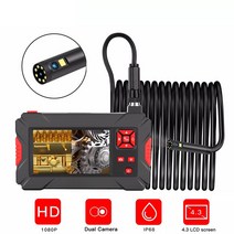 듀얼 렌즈 산업용 내시경 카메라 4.3 "IPS 스크린 HD1080P 8mm 5.5mm 자동차 검사 IP68 방수 led 260, 01 P30_02 10M_02 8MM