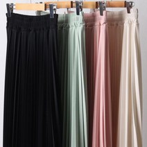 통밴딩 주름 롱스커트 302I189S 빅사이즈 여성