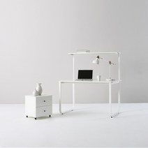 아일린 더 넓은 철제 컴퓨터 선반 책상, 선반형, 1200_화이트