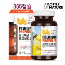 프로폴리스 365캡슐 아연 2중복합기능성 프로폴리스추출물 플라보노이드 항산화 미세먼지 환절기 향균 면역력 구강건강 영양제 추천 대용량, 프로폴리스 365캡슐 12개월분 1병