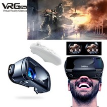 VR 증강현실 스마트글래스 vrg pro 가상 현실 3d vr 헤드셋 스마트 헬멧 스마트 폰 휴대 전화 모바일 5-7 인치 쌍 컨트롤 포함 144, 블루레이 b