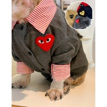 강아지옷 패션 하트 니트 가디건 스웨터 애견 가을 겨울 의류