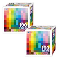 종이나라 대용량 단면 색종이 100종 x 10p + 종이케이스, 100색, 2세트