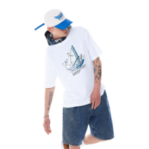 NERDY 서핑 보이 반팔 티셔츠 화이트