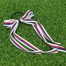 4줄 스트라이프 골프리본 머리끈