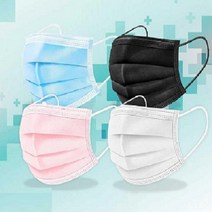 울리울리 일회용마스크 50매 대형 3중 MB필터, 1개, 블랙