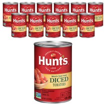 헌츠 다이스드 토마토 통조림 무지방, 411g, 12개
