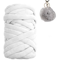 청송뜨개실 코코니 벨벳 자이언트얀실 1kg + 털방울(1개) 빅얀 핑거니팅 뜨개실 털실, 101.화이트그레이