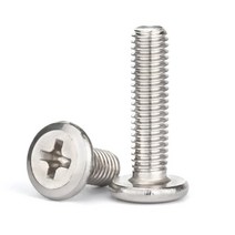 M5 10개 초저두 볼트 십자 헤드 A270 CM 크로스 필립스 플랫 웨이퍼 헤드 나사 볼트, M5 (10pcs), 12mm