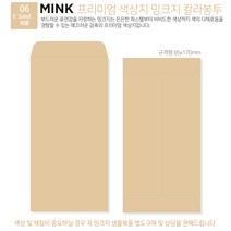 고급칼라봉투 밍크지봉투 티켓봉투 용돈봉투 Mink 밍크지 53종 규격(85x170mm)100매 / 봉투도매 고급봉투주문제작 인쇄별도문의, 06 Sand회황