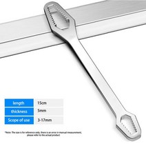 자전거 토크렌치 블랙 다기능 Torx 렌치 더블 헤드 자동 조임 조정 가능한 핸드 툴 기계 토크 범용, 3-17mm 5mm 두께 2