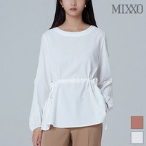 미쏘 라운드넥 퍼프소매 블라우스 MIWBL9946B