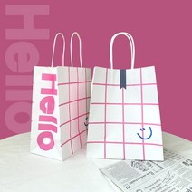 [소행섬] 헬로우 화이트 쇼핑백 S, 50매입, 50개