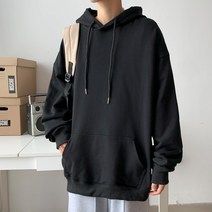 넷투넷코리아 남성 긴팔 티셔츠 루즈핏 캐주얼 데일리 무지 후드티