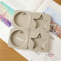 Weihe diy 소재 디퓨저 왁스 석고 홀더 베이스 실리콘 몰드 향기확산 파라핀 시트 디퓨저 몰드, 4 개의 연결된/레이스 서클 다섯개 별