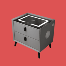 스마트협탁 원룸 인테리어 대학생 자취방꾸미기 모듈 유리 침대 협탁 아이방 가구배치, 5.트와일라잇(무선충전+LED+USB), 다리조립