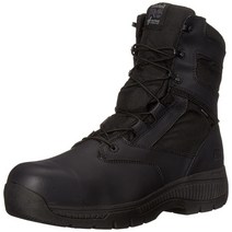 Timberland PRO 남성용 20.3cm(8인치) Valor 합성 발가락 방수 사이드 지퍼 작업 부츠 블랙 색상의 부드러운 가죽 탄도 나일론