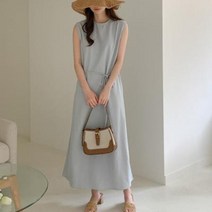 바보사랑 여자 여름 피서룩 민소매 허리끈 원피스.옷자락(무료배송)