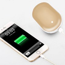 전기 충전식 손난로 보조배터리 휴대용 전자 핫팩 발열팩 usb kc인증제품 온열 찜질기, 골드