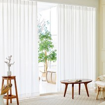 [모던하우스] ON 먼지없는 호텔식 나비주름 화이트 쉬폰 커튼 140x235 1개 (핀포함)