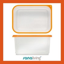 이태리 사나리빙 항균 마이크로반 보관 밀폐용기 2.1L_오렌지, 1개