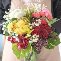 어버이날 카네이션 FF 조화 꽃 부쉬 번들 모음 1, F09.베리팜팜카네이션번들 40cm, (사은품제외), 화이트(16개입)