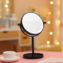 (주)트리 인천가정지사 엘리 터치 LED 조명 거울 메이크업 스탠드거울 블랙 (9348895)
