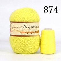 자이언트얀 밍크 캐시미어 혼합 원사 50g 20g 긴 머리 손 스레드 크로 셰 카디건 스카프 Sof, [76] 874