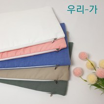 우리가 수제 부드러운 순면100% 누빔솜덧댄 푹신한 편백 메밀 속통 속커버 속지 베개 속커버 20x40(커버만)