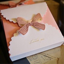 백일떡 포장 정사각 리본 예쁜 선물상자 10개 기념품 답례품 돌잔치 접이식박스 가족행사, 그린