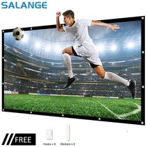 빔스크린Salange 프로젝터 스크린 휴대용 pantalla proyector 60 100 120 인치 16:9 폴리 에스테르 야외, 02 러시아_02 84 인치