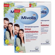 미볼리스 Mivolis Immun Lutschtabletten 독일 이뮨 캔디 블랙 커런트 맛 30정, 3팩