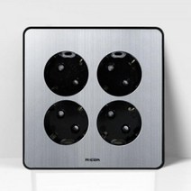 인테리어 스위치 콘센트 현대 하이콘80 매입4구 실버